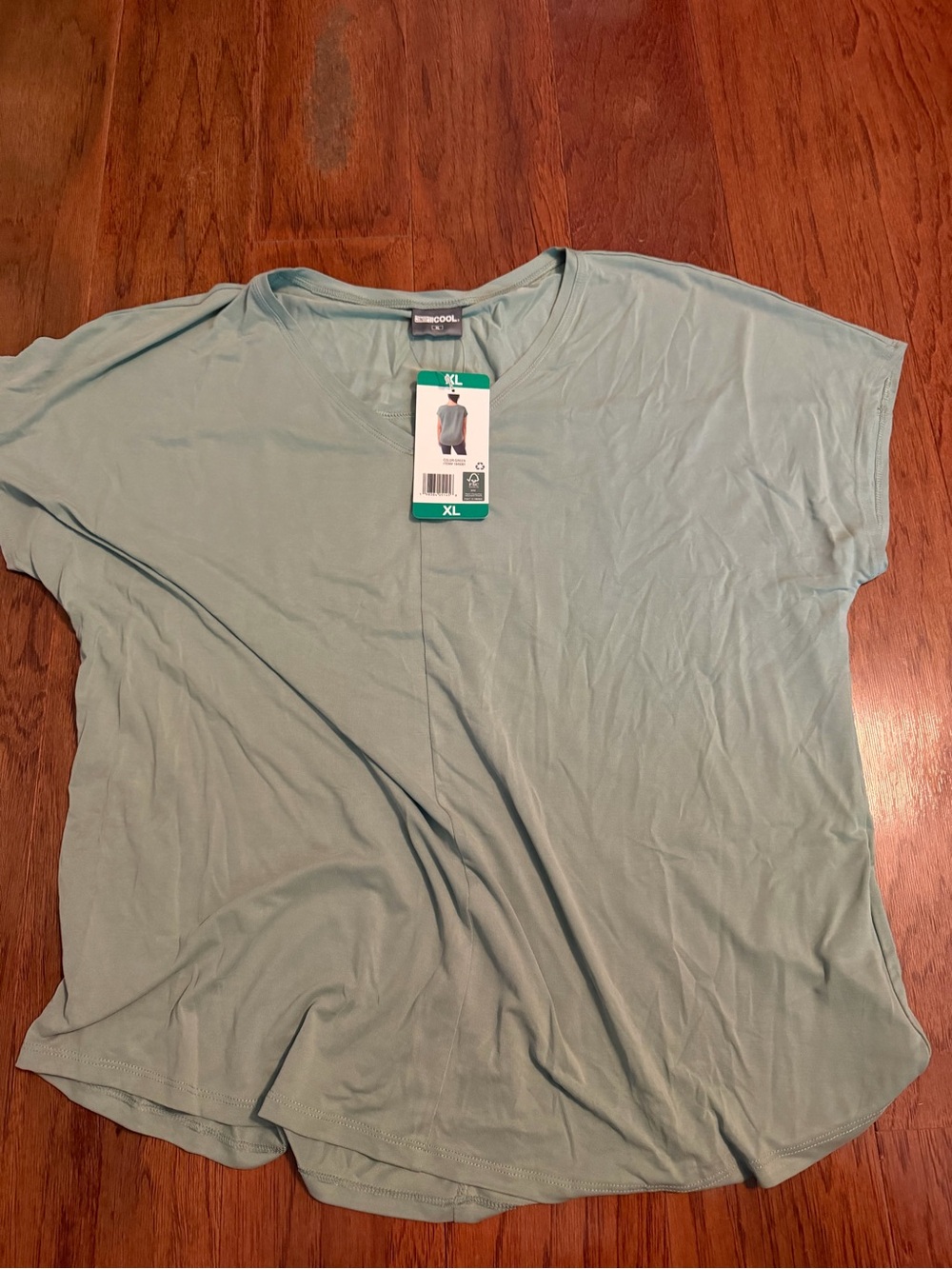 Soft V-Neck Short Sleeve Tee - Light Sage, Brand: Unknown